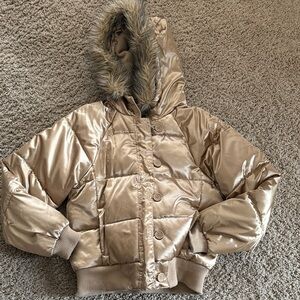 Steve & Barry's Double Down Gold Jacket with Faux Fur